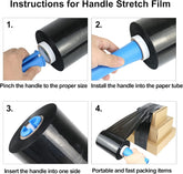 Brand Stretch Wrap Roll, 5 inches by 1000 feet, 1 pack, Black - Infinite Pack